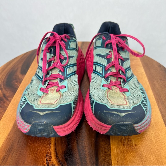Hoka One One Shoes - Hoka One One Speedgoat Pink Blue Women's Lace Up Athletic Shoes Size 9.5